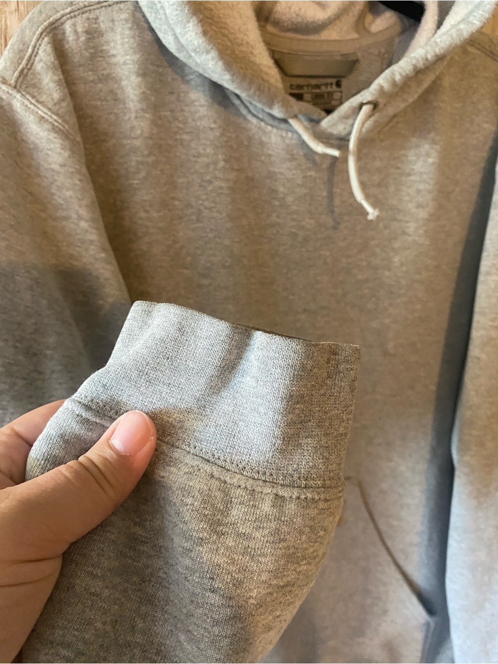 Carhartt Men's Hooded Sweatshirt - Gray Size Large Loose fit READ - Picture 3 of 7